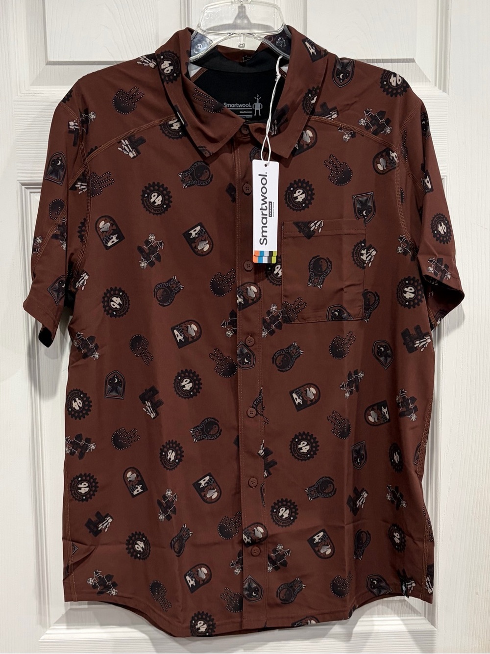 SmartWool Men's Medium Everyday Button-Down Trail Ride Shirt Brown NWT